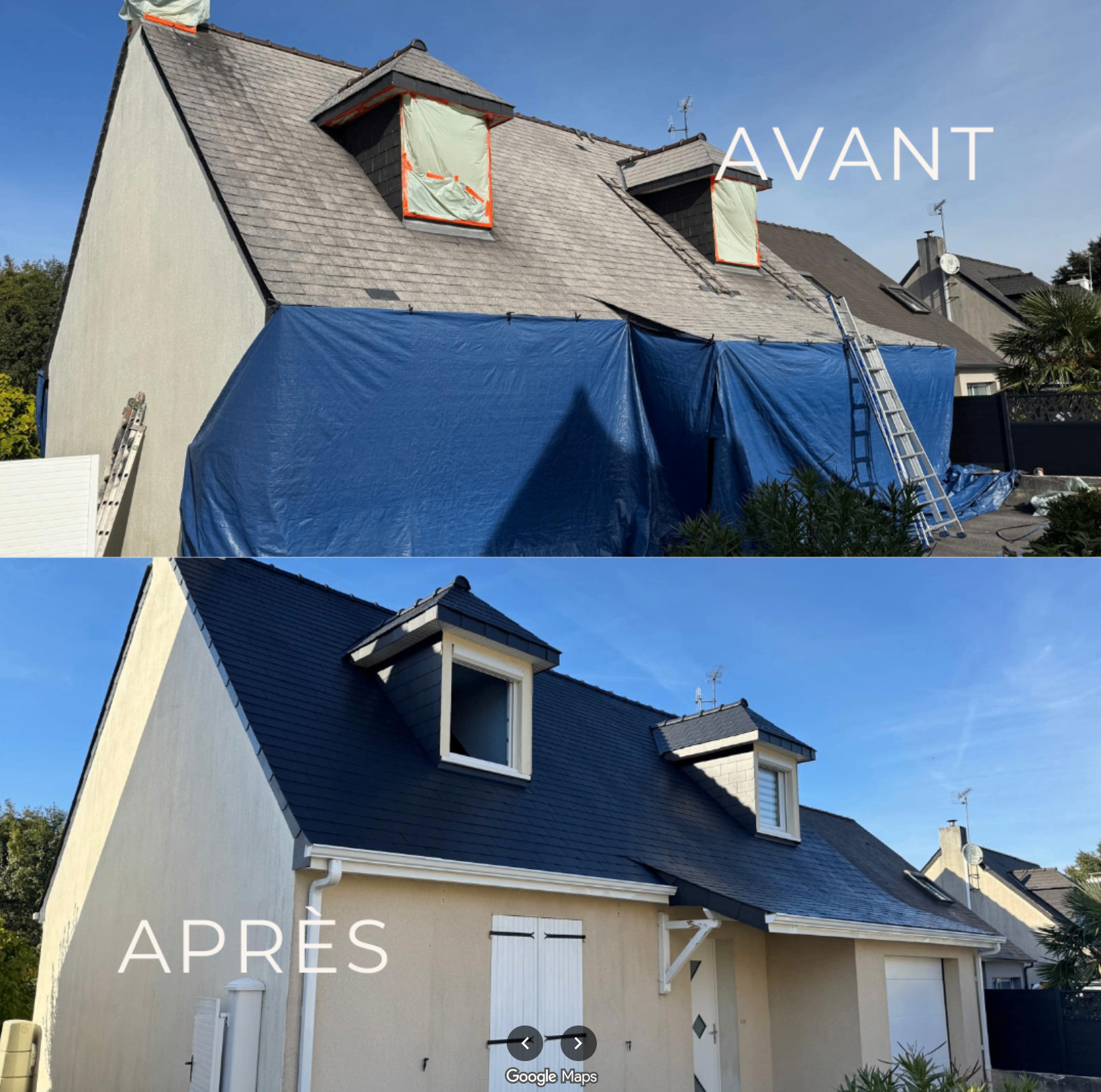 Rénovation toiture — Avant / Après