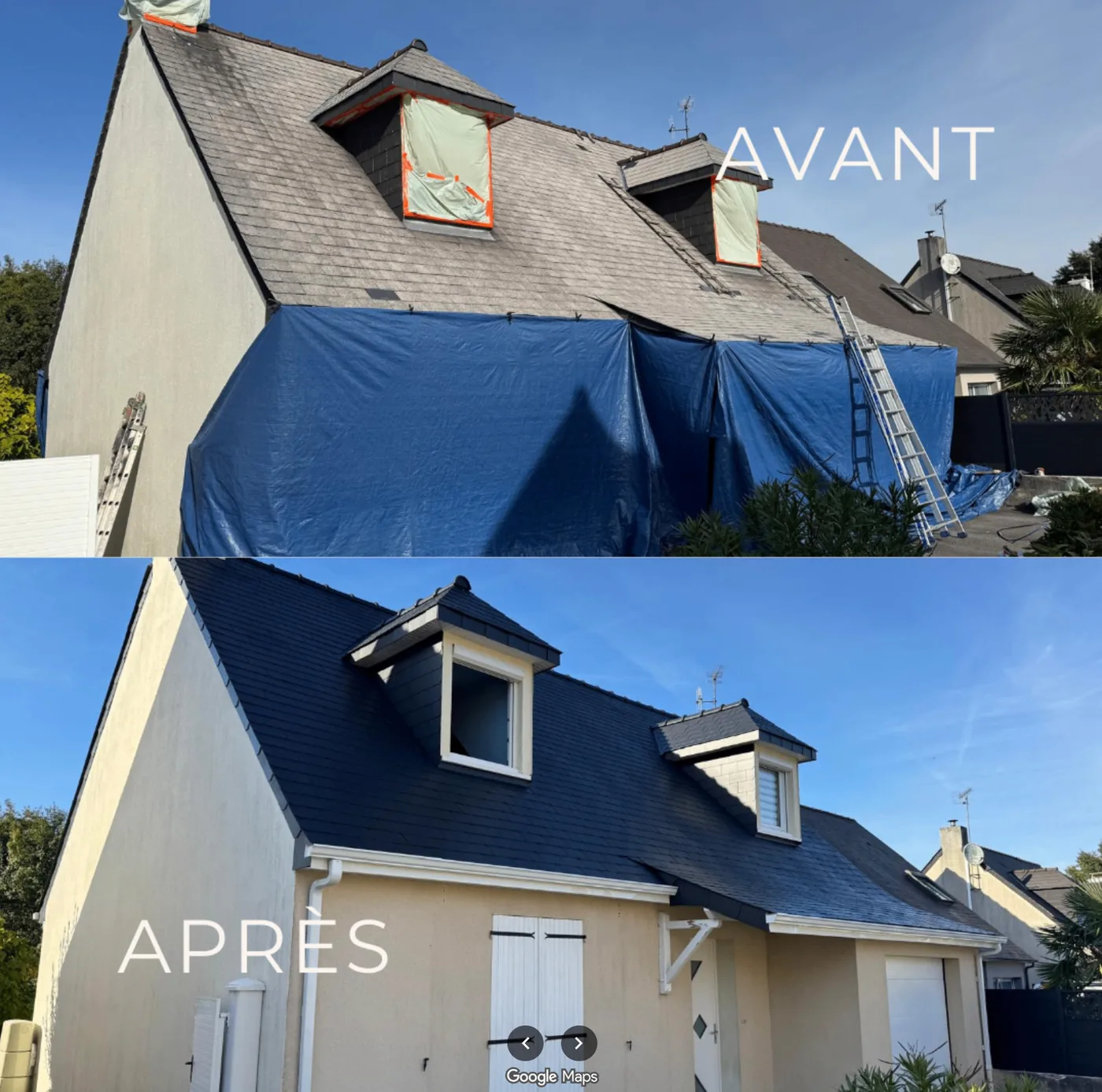 Rénovation toiture — Avant / Après