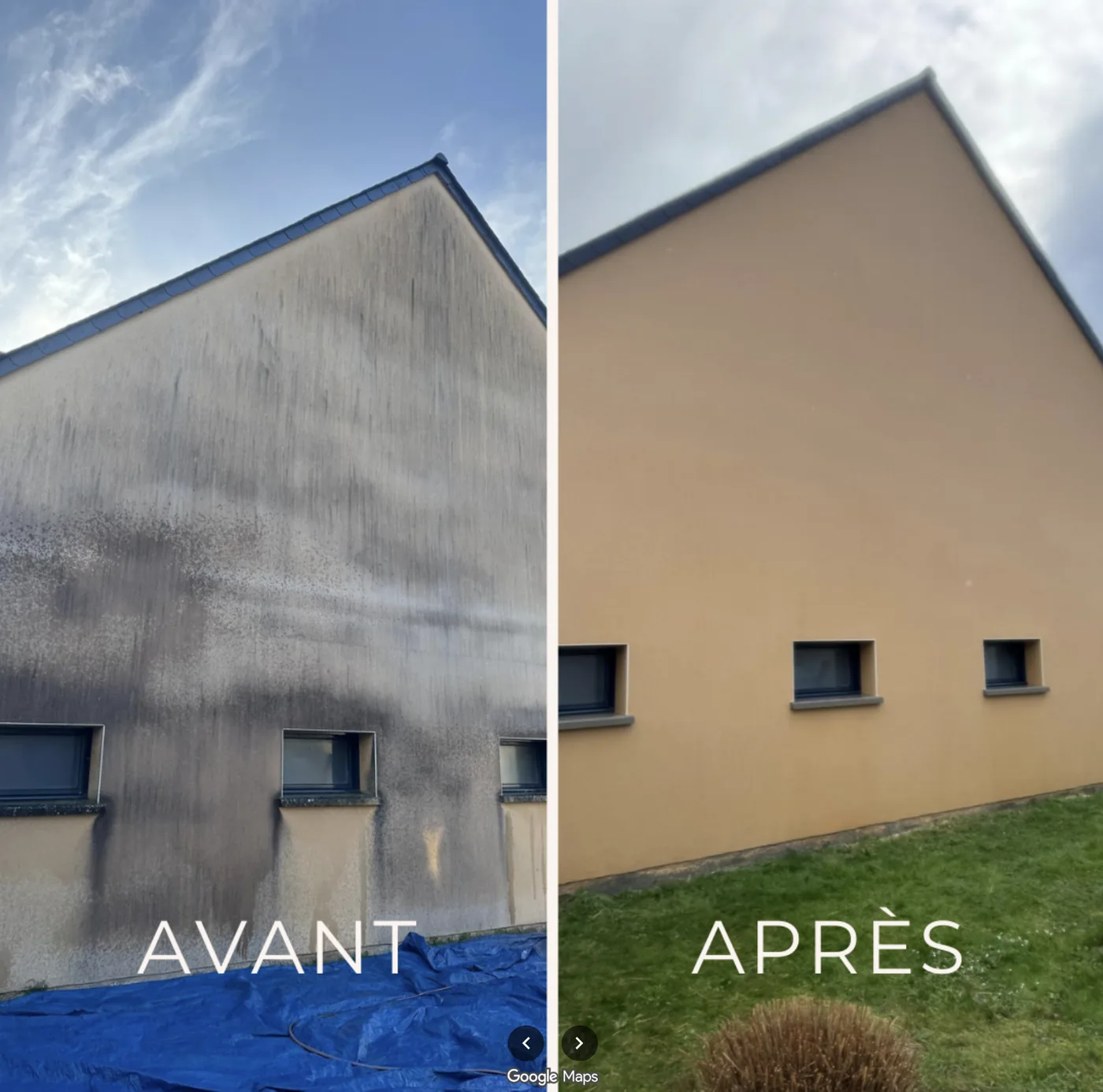 Nettoyage de pignon — Avant / Après