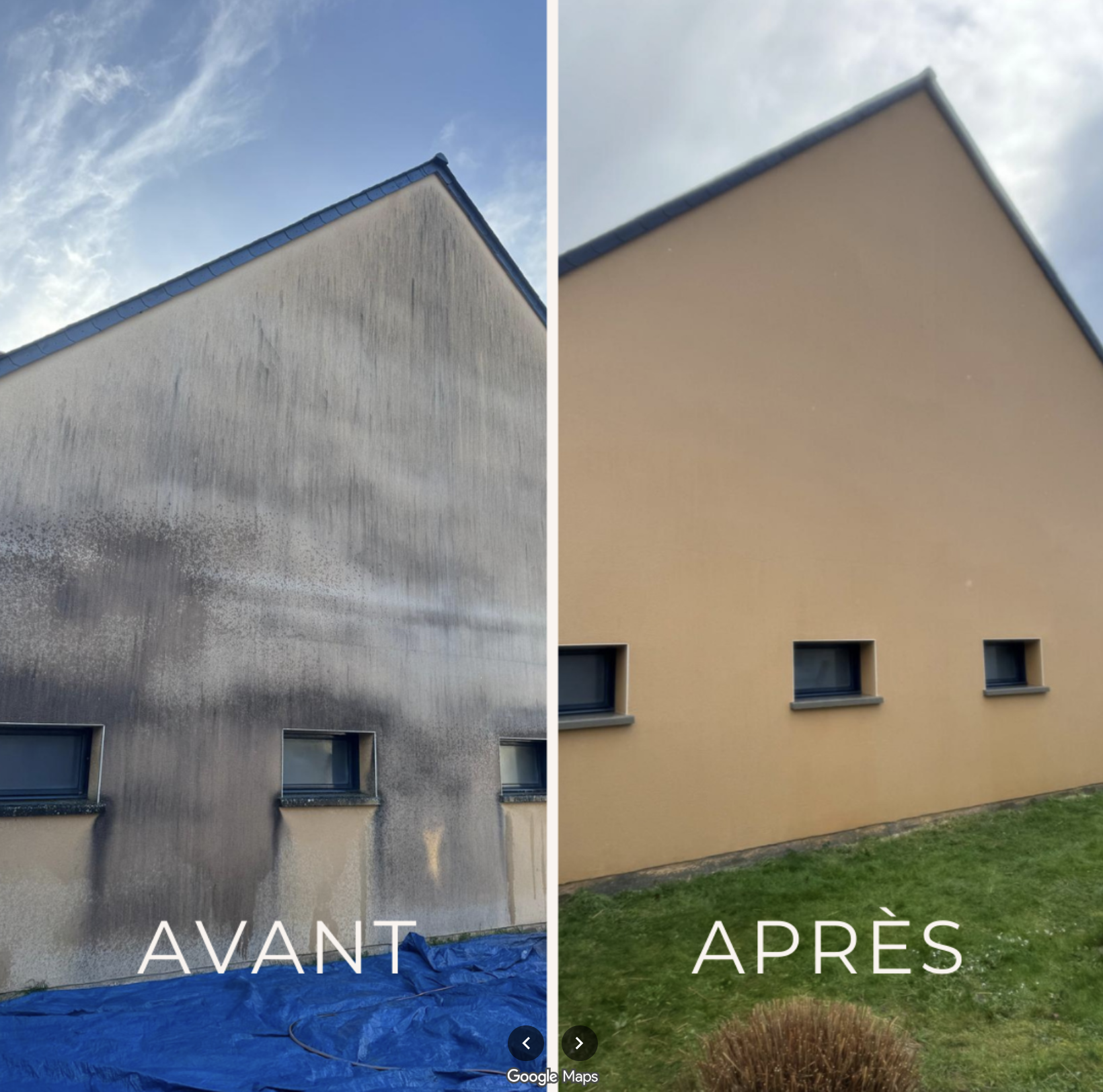 Nettoyage de pignon — Avant / Après